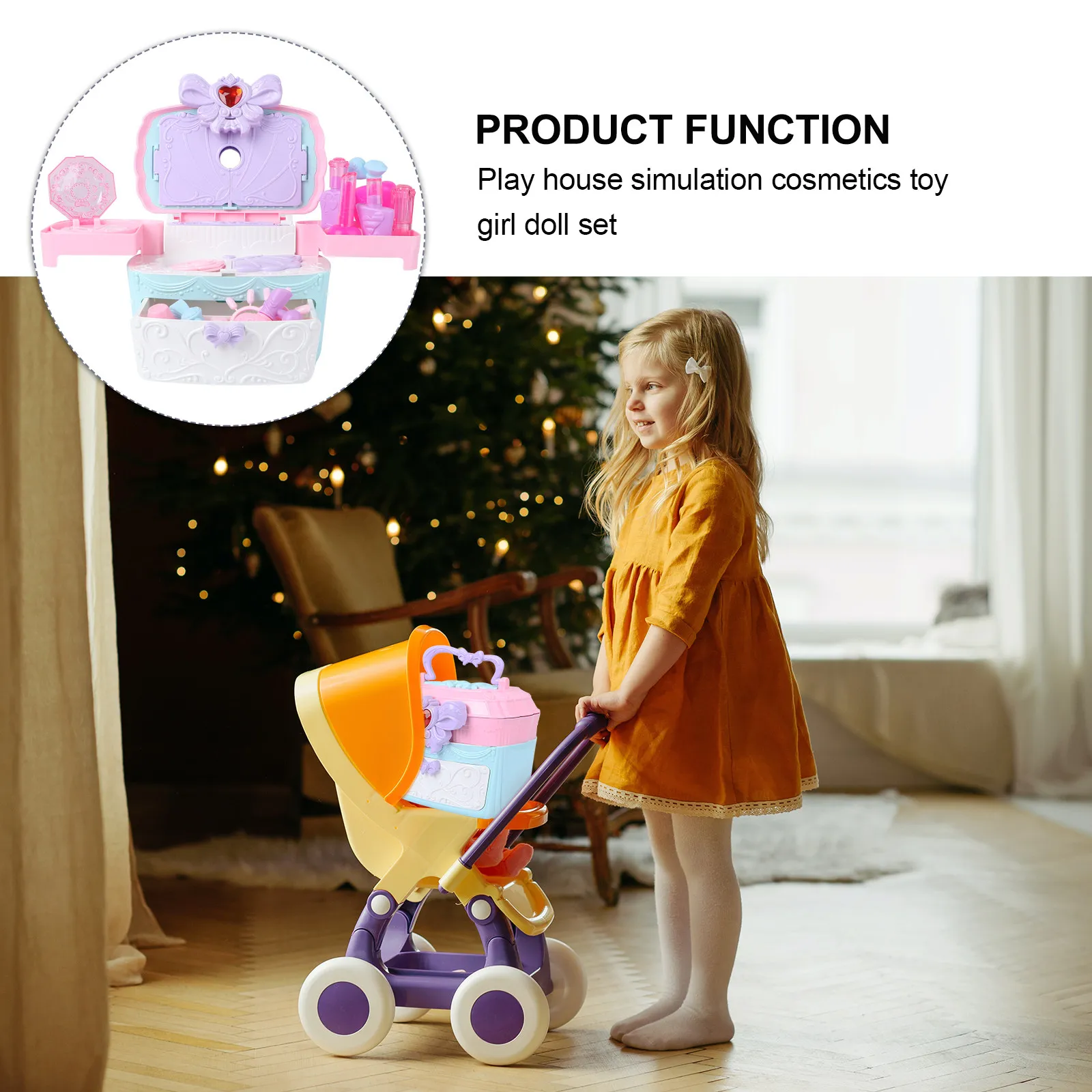 1 Juego de Mini Maletín de Maquillaje de Juguete para Niñas, Maleta de Mano con Simulación de Música, Juguete, Regalo de Cumpleaños para Niños