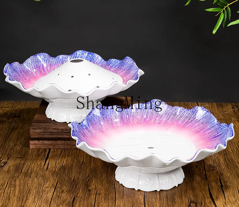 

Тарелка для сашими ZD Creative Seafood Sashimi Lace Plate, круглая, для ресторанов хот-пот и магазинов морепродуктов, высококачественная меламиновая посуда для подачи на льду