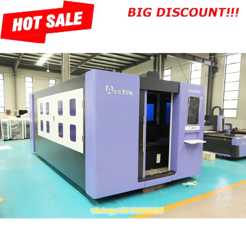 2000W Raycus Max Steel Copper Aluminum Cutter Closed CNC Fiber Laser Cutting Machine With Cover