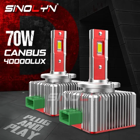 Sinolyn Автоматические фары Лампы D3S D1S D2S D4S D5 D8S Canbus Светодиодные фары 35 Вт Проекторные фары 6000K Plug&Play Комплект для переоборудования HID