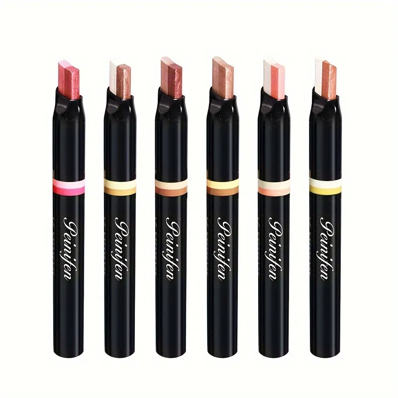 2 w 1 wyróżnij brokatowy cień do powiek w sztyfcie dwustronny 2-kolorowy brokat perłowy ziemia brązowy odcień nie rozmazany makijaż oczu