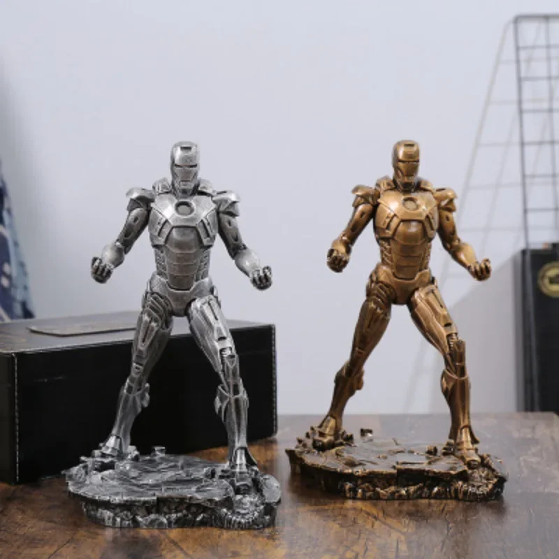 

30cm Silver/Gold Iron Man MK43 Avengers MK7 Action Figures Shaped Resin Model Desktop Ornament Movie Peripherals Britdhay Gift