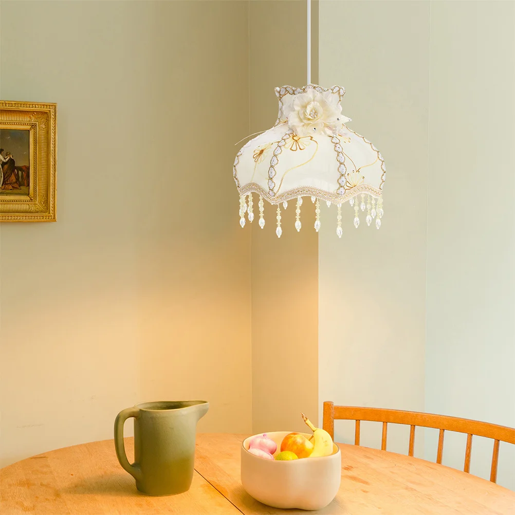 

Vintage Lampshade For Table Lamp Cloth Lace Art Design Large Floor Light Shade Decorative Home Lighting Replacement Cover