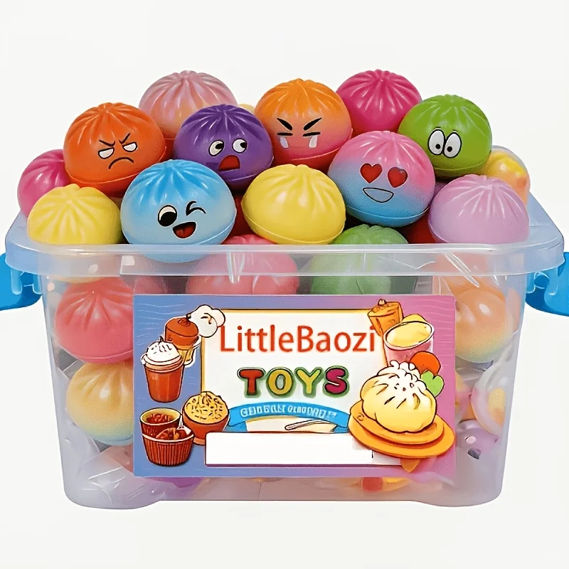 20268/12/16pcs Creative Mini-style Baozi Squeeze Gift Pack, Featuring Diverse Designs and Vibrant Colors in Random Combinations. Perfect for Indoor Entertainment, Classroom Rewards, Birthday Gifts, Party Favors, and Ideal as Halloween or Christmas