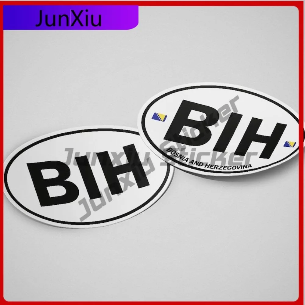 

Bosnia and Herzegovina Flag Sticker Oval-shaped White and Unique Car Bumpers Motorcycle Helmet Scratch Proof Scratch Resistant