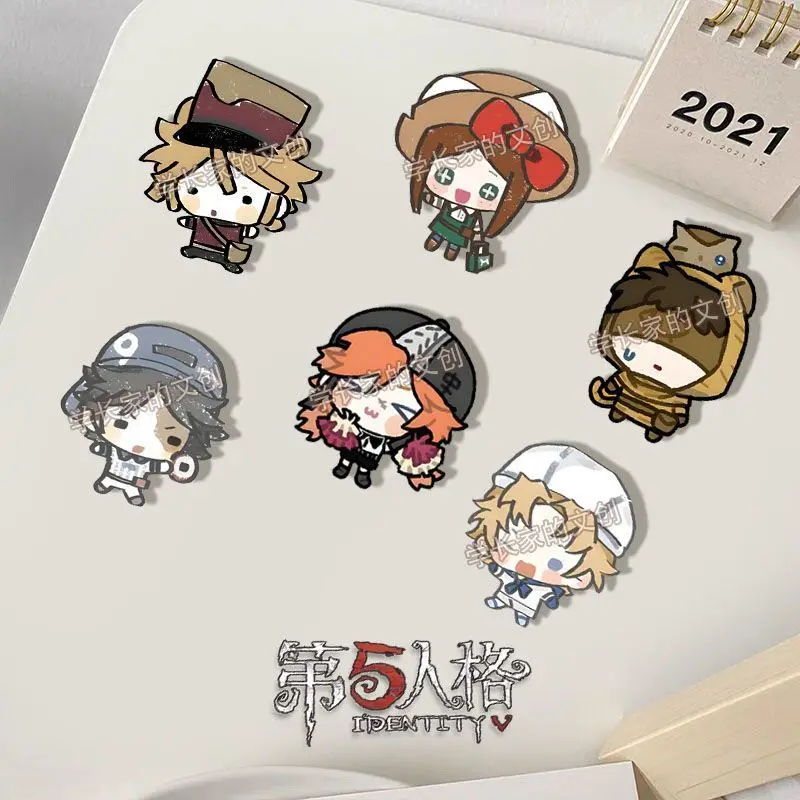 6PCS Anime Identity V Badge Brooch Pin Cheerleader Eli Clark Clothes Backpack Decoration Lapel Personalized Chest Tag