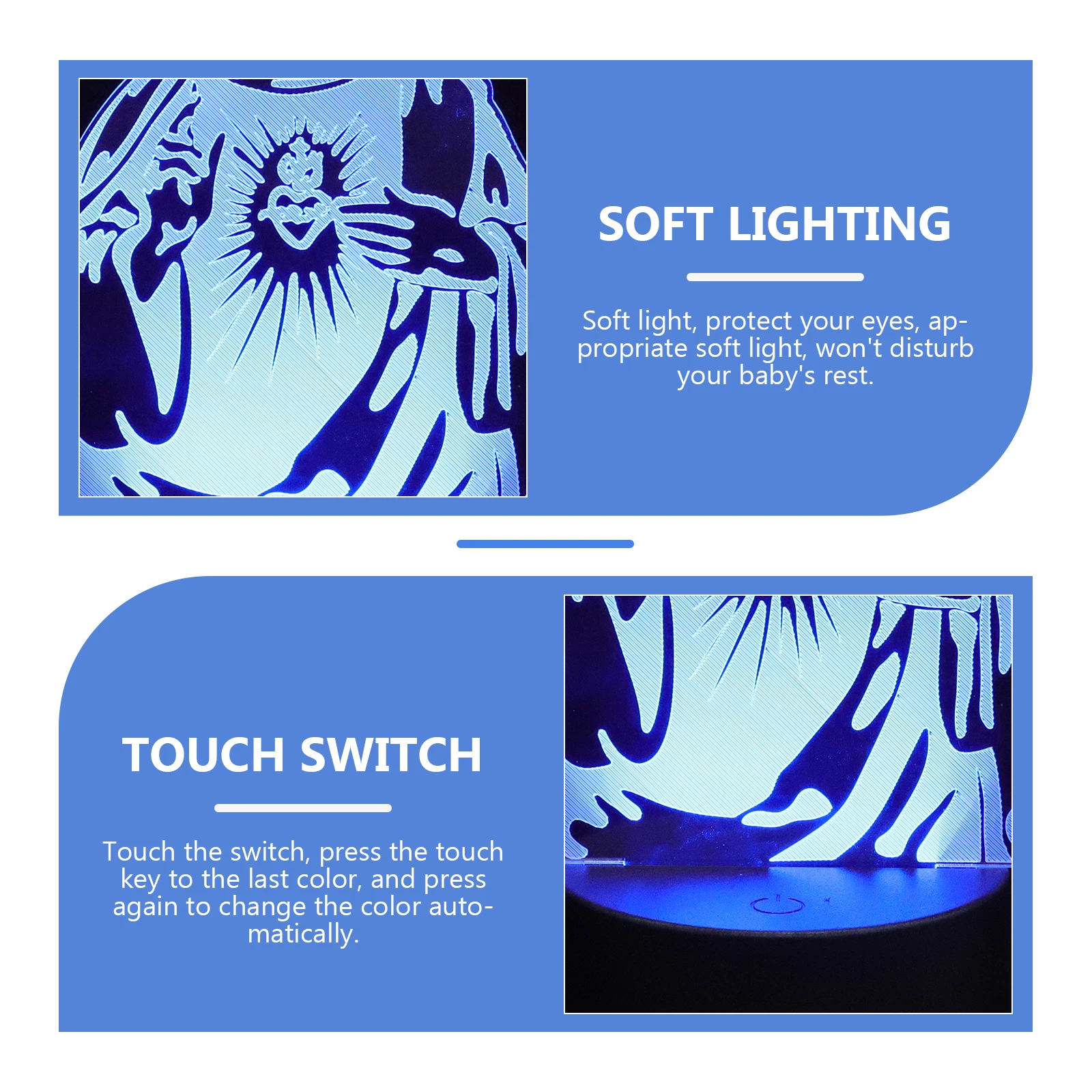 

Acrylic 3D Light Jesus Night Lamp Warm Glow USB Desktop Decor Bedroom Living Room Bar Cafe Atmosphere Lighting Gifts