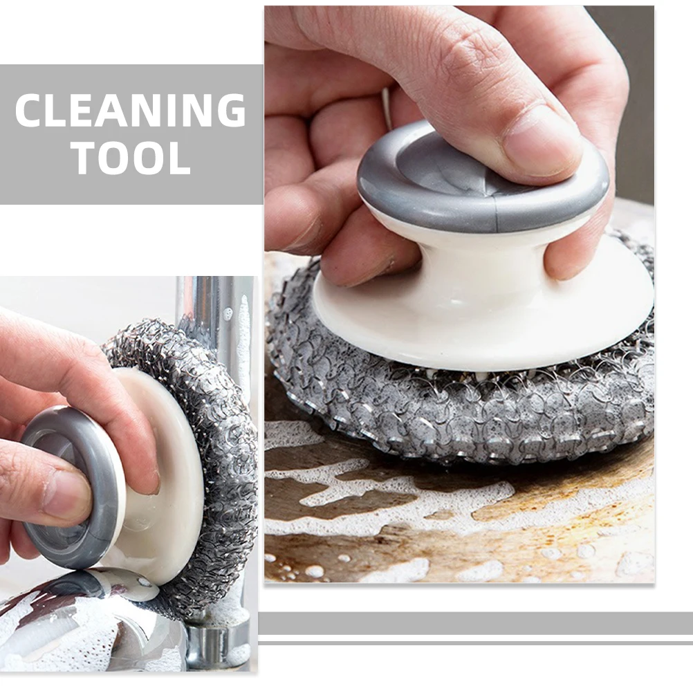 

1pcs Steel Wool Pot Scrubber Stiff Bristle Dish Brush for Kitchen Pans Sinks Stoves Cleaning Non Scratch Durable