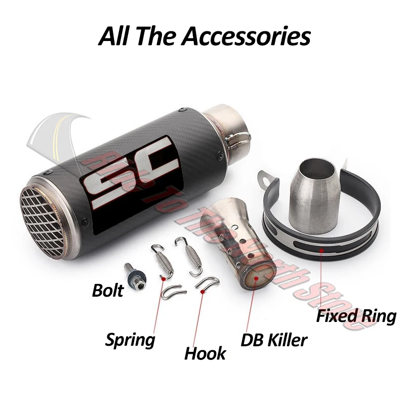 51 60 مللي متر مدخل ألياف الكربون SC العادم الخمار الأنابيب مع DB القاتل لكاواساكي ياماها هوندا سوزوكي Bmw Ktm الخ GP مشروع سباق #6