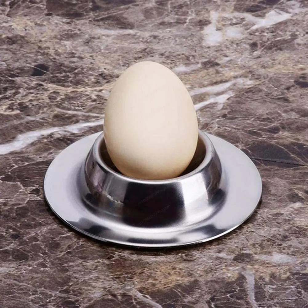 

2 pcs 304 stainless steel egg tray household kitchen egg holder hotel buffet egg cup western round