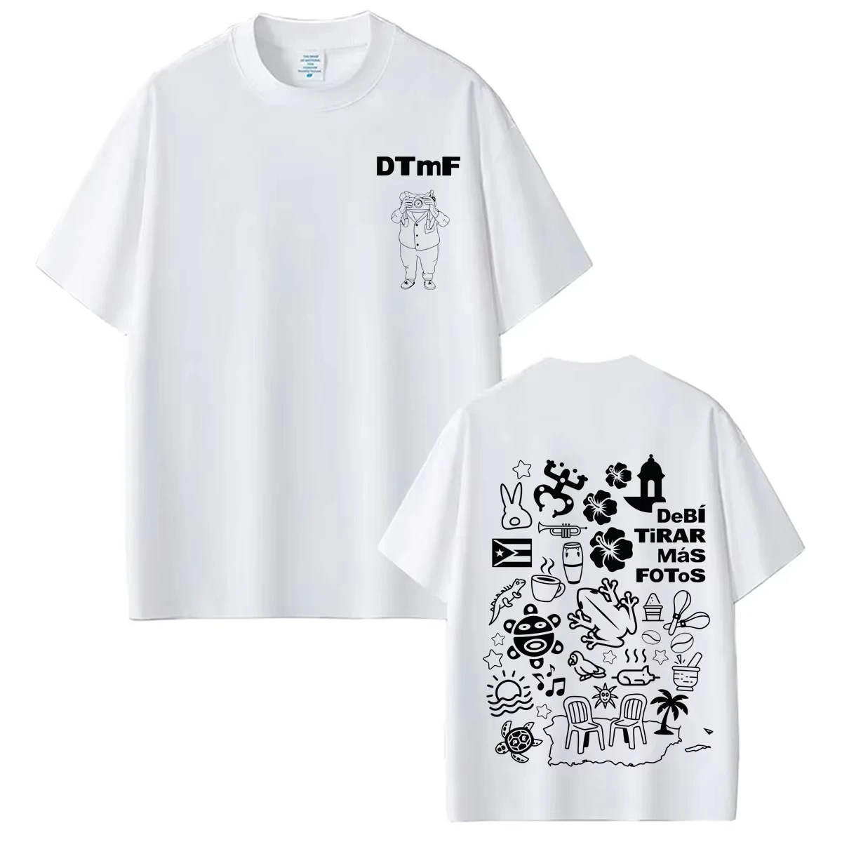Rapper Bad Bunny DTMF Debi Tirar Mas Fotos Print T-Shirts Baumwolle Übergroße lässige Sommermode Tops Damen und Herren T-Shirt