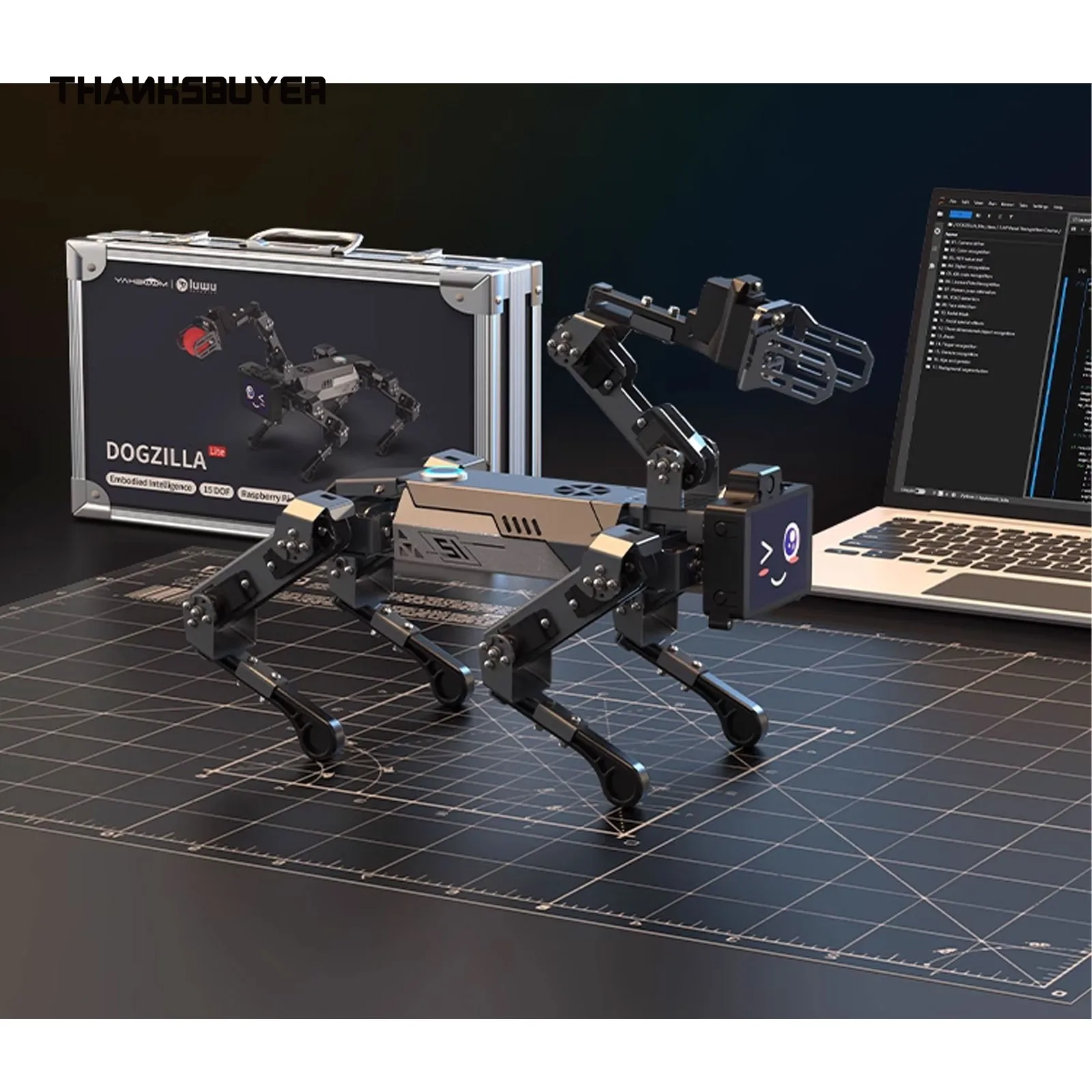 DOGZILLA-Lite 15DOF AI Бионический робот-собака с основным контроллером Raspberry Pi 5-мегапиксельная камера 3DOF Робот-манипулятор