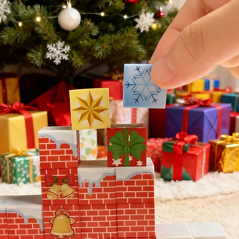 مكعبات مغناطيسية لعيد الميلاد مكونة من 150 قطعة من مكعبات البناء الممتعة للعائلة، لعبة بناء تعليمية يمكنك صنعها بنفسك هدية للأطفال