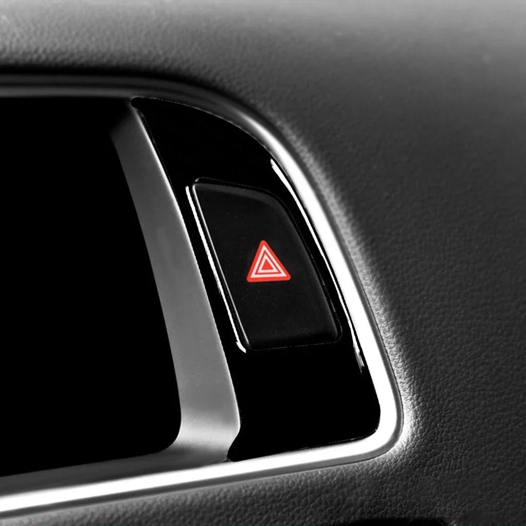 Car Accessories Interior Warning Lights Button Frame Trim for Audi Q5 SQ5 8R A4 S4 B8 2009-2017  Carbon Fiber Sticker - view 5