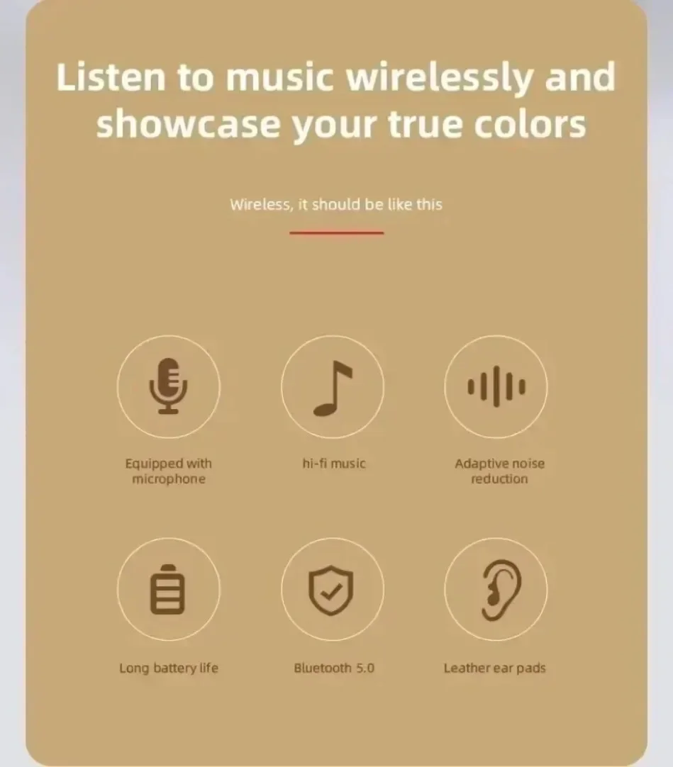 Faltbare Bluetooth-Kopfhörer, kabellose Overhead-Ohrhörer mit Mikrofon und Lautstärkeregelung für Smartphones, Gaming-Headset – Detail 2