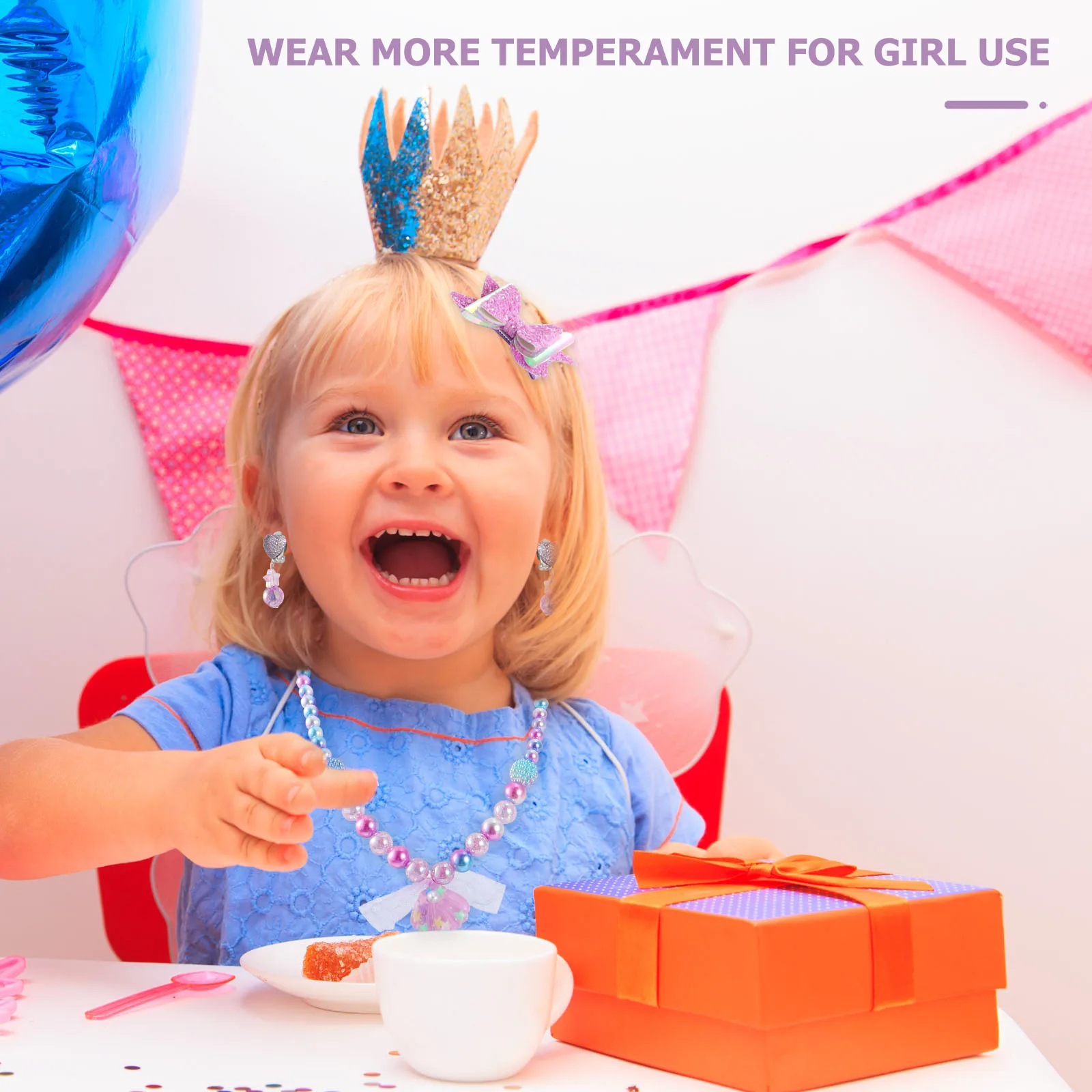 Set di gioielli con perline per bambini da 6 pezzi, collane, bracciali, accessori per vacanze e feste