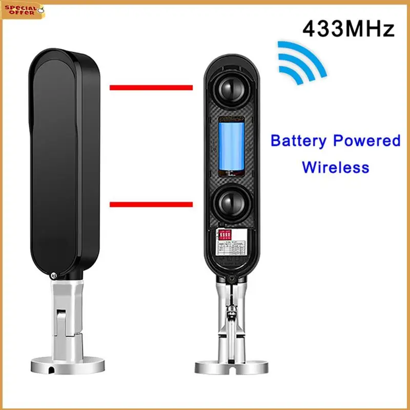A69Z 433Mhz Wireless 60M Sensor Alarm 2 Beams Active Infrared Detector For Outdoor Park Home Security System