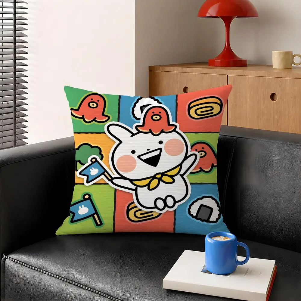 Mascot Usagyuuun Rabbit Nekogyuuun Cushion Cover Decorative Pillowcase Soft Short Plush Cozy Durable Sofa Home Decor Items Gift