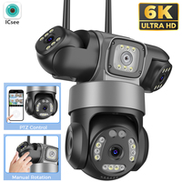 iCsee 6K 12MP HD Three Screen WiFi IP Camera Outdoor AI Human Detection Waterproof CCTV Video Security Camera