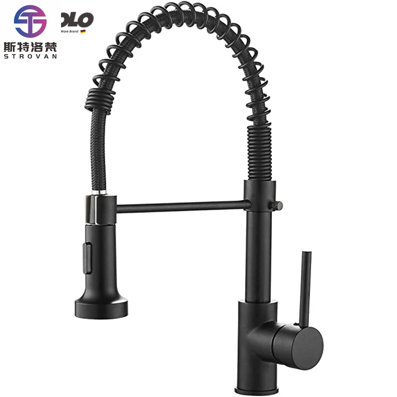 

European Style Economic Kitchen Pull Out Faucets One Handle Sink Mixer Tap Pull Down Sprayer Big Solid Brass Kitchen Tap Faucet