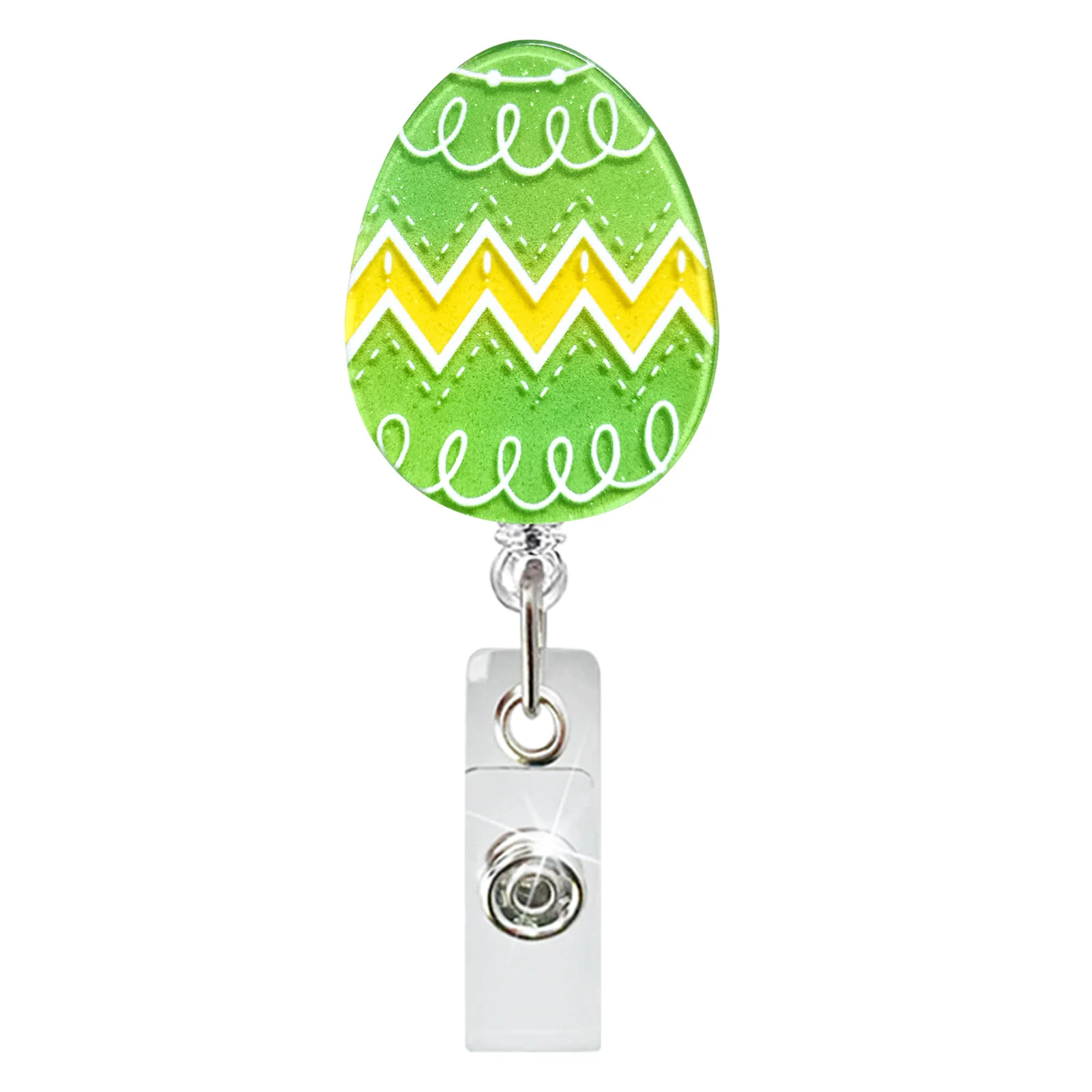 Easter Gnome Clip-on Crocodile Clip Colorful Eggs Clip Retractable Doctor/nurse Badge Holder For Office/workplace Environment