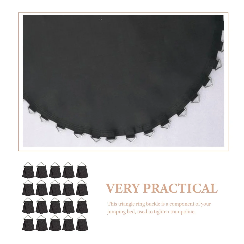 

40Sets Durable Trampoline Buckles Portable Triangle Rings Replaceable Galvanized High Strength Safety Trampoline Parts