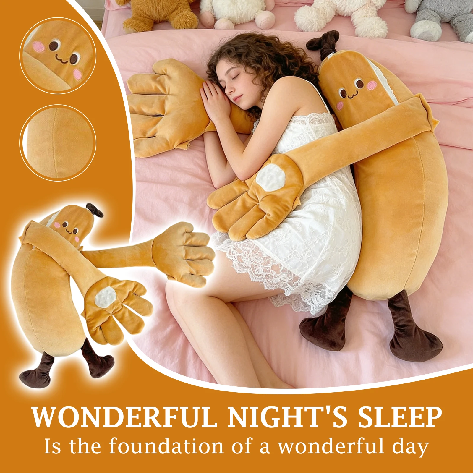 

Успокаивающая подушка в форме ладони, снимающая раздражение, подушка для улучшения сна, мягкая успокаивающая подушка для сна, подушка с мультяшным рисунком