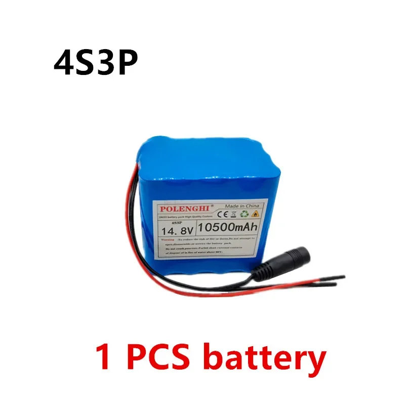 Polenghi-充電式リチウム電池,統合BMS充電器,4s3p,14.8v,10500-16000mah,18650, 16.8v,1a,インテリジェント