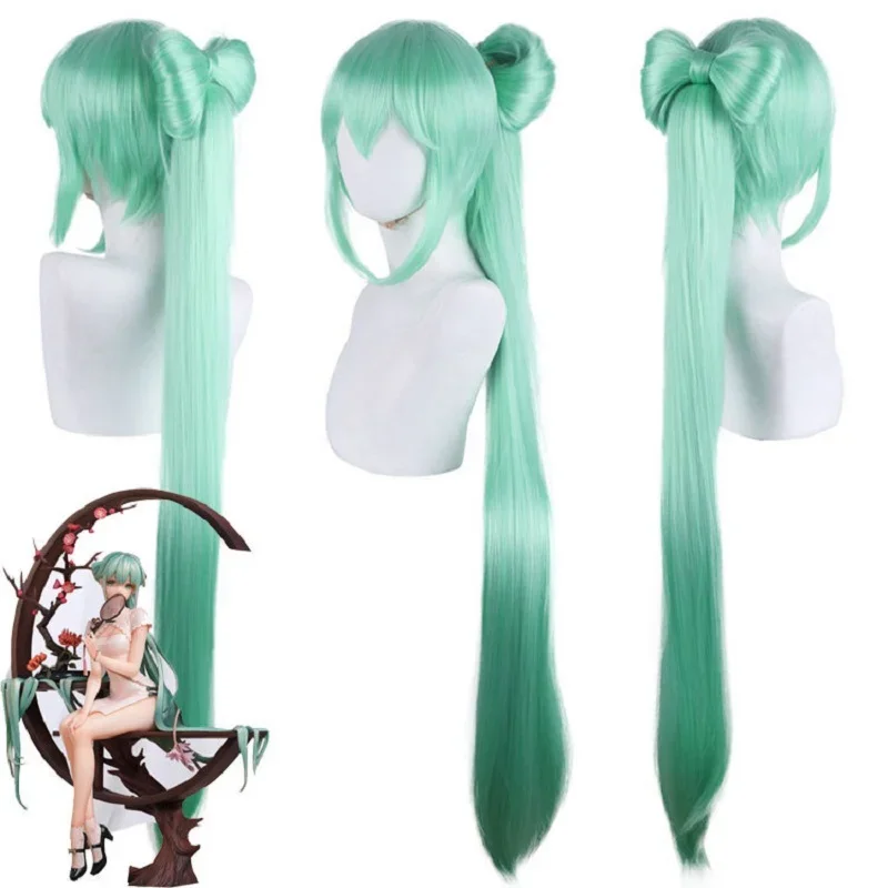 90cm-vocaloid-miku-green-wig-with-bow-ponytails-beginner-future-synthetic-hair-women-universal-cosplay-wigs