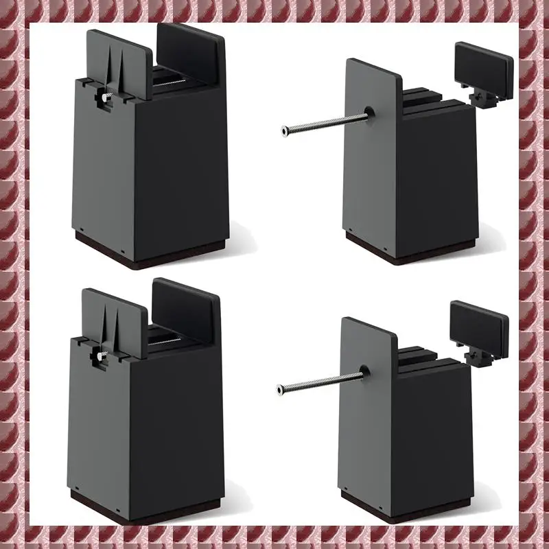 

A95G Bed Risers, 4 Inch Adjustable Desk Riser Blocks With Screw Clamp 4 Pack Heavy Duty Chair Raisers Fits 0-2 Inch Widths Durab