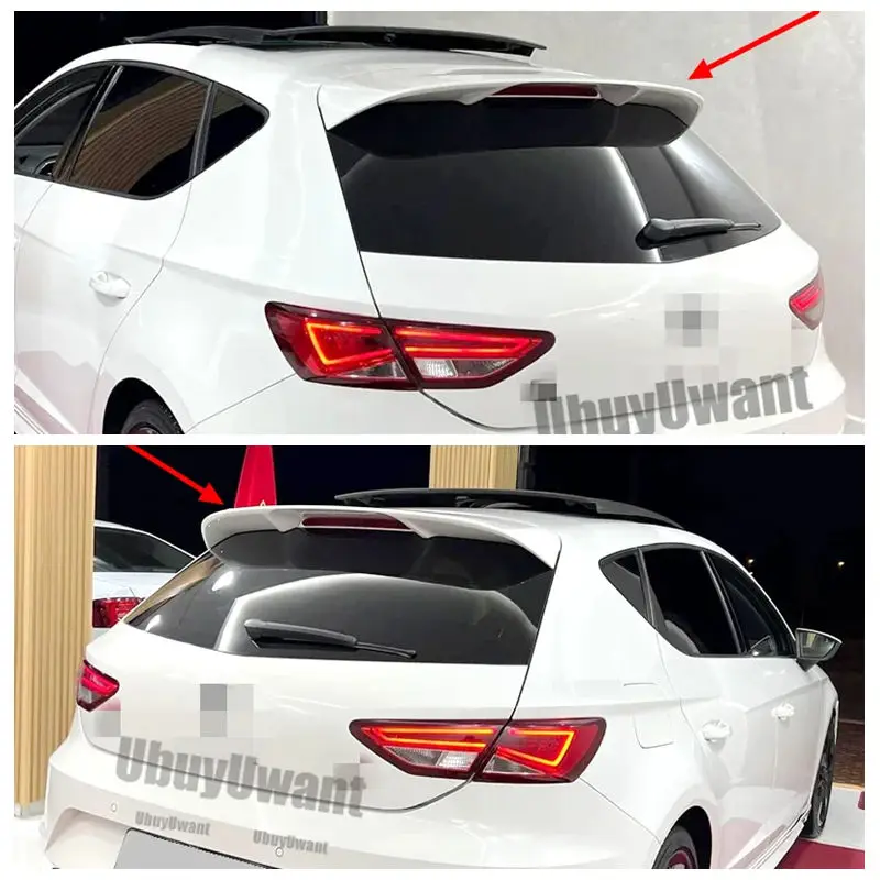 For Volkswagen Seat LEON MK3 5F FR Style Hatchback Spoiler 2012 - 2020 Rear Roof Lip Spoiler Car Tail Wing Decoration