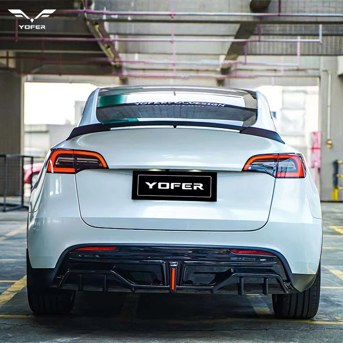 Yofer Glossy Black Painting Unpainted Car Diffuser Spoiler Parts Rear Diffuser Bumpers for teslas Model Y