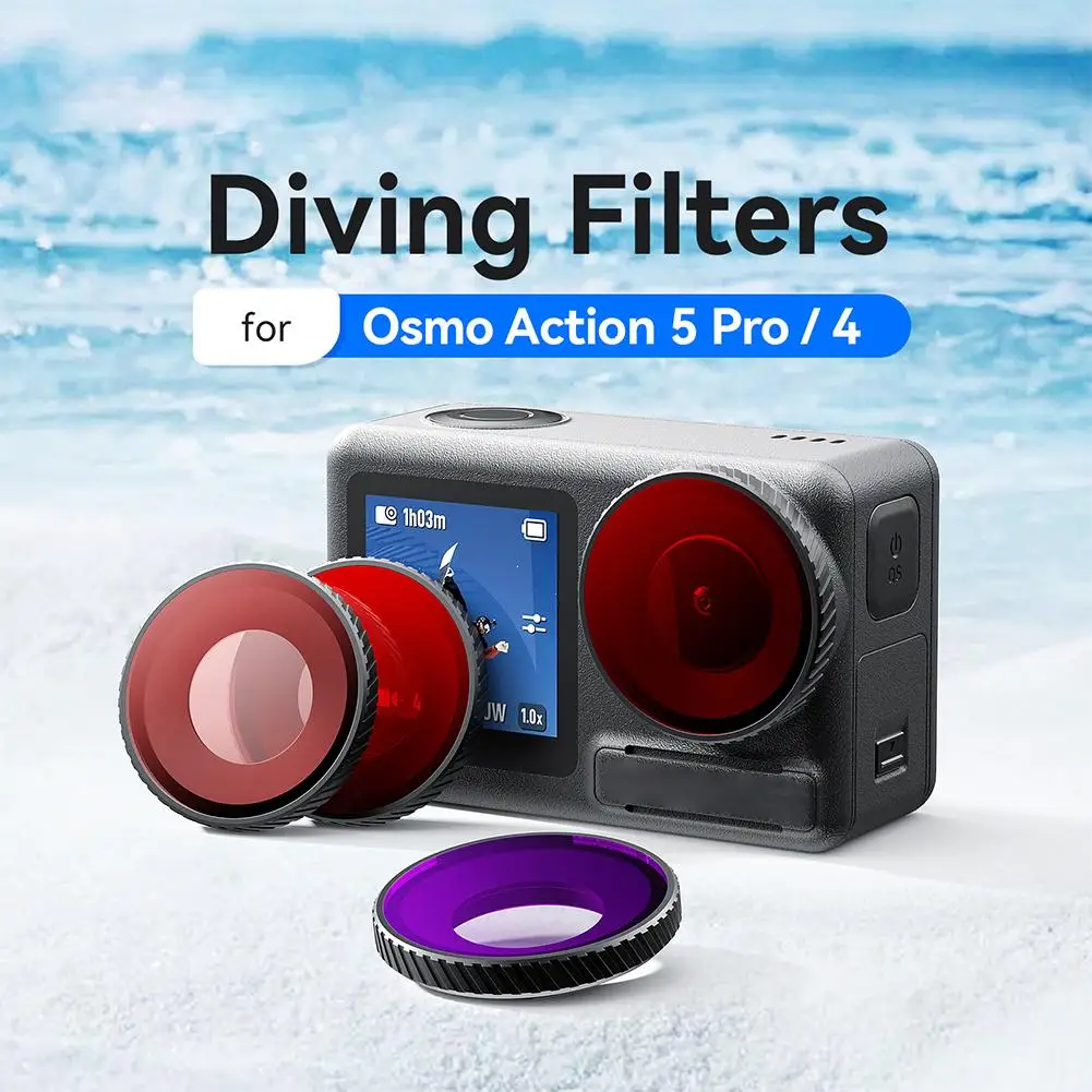 Per Djl Osmo Action 5 Pro/4 Filtro impermeabile Dji Specchio protettivo Fotocamera sportiva Accessori per fotocamere sportive professionali