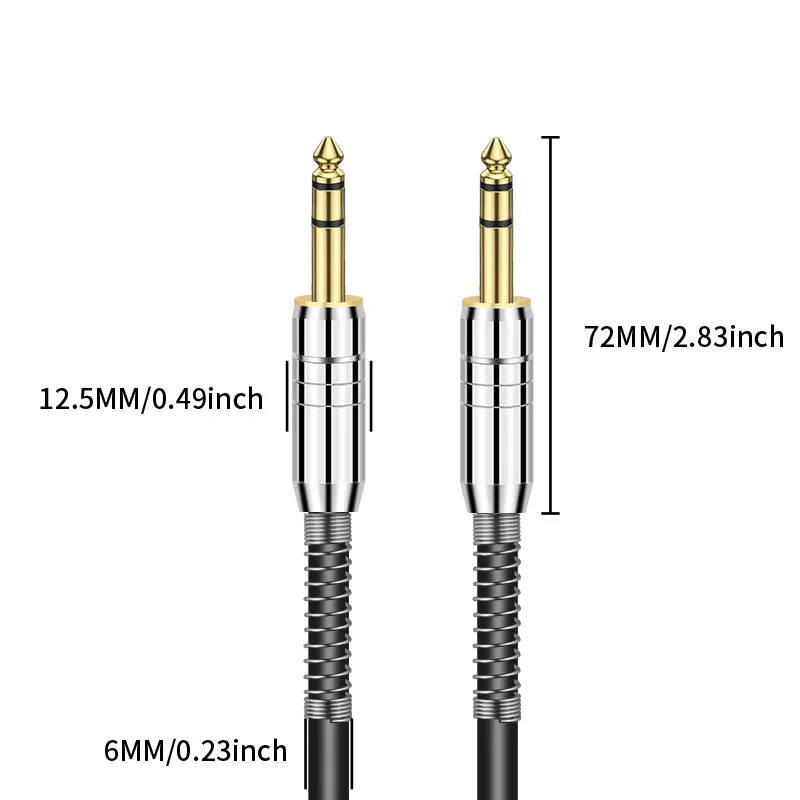 RUZUO Guitar cable jack 6.5mm 6.35mm1/4 Inch Male To male Bass KeyboardInstrument cable for Electric MandolinPro Audio