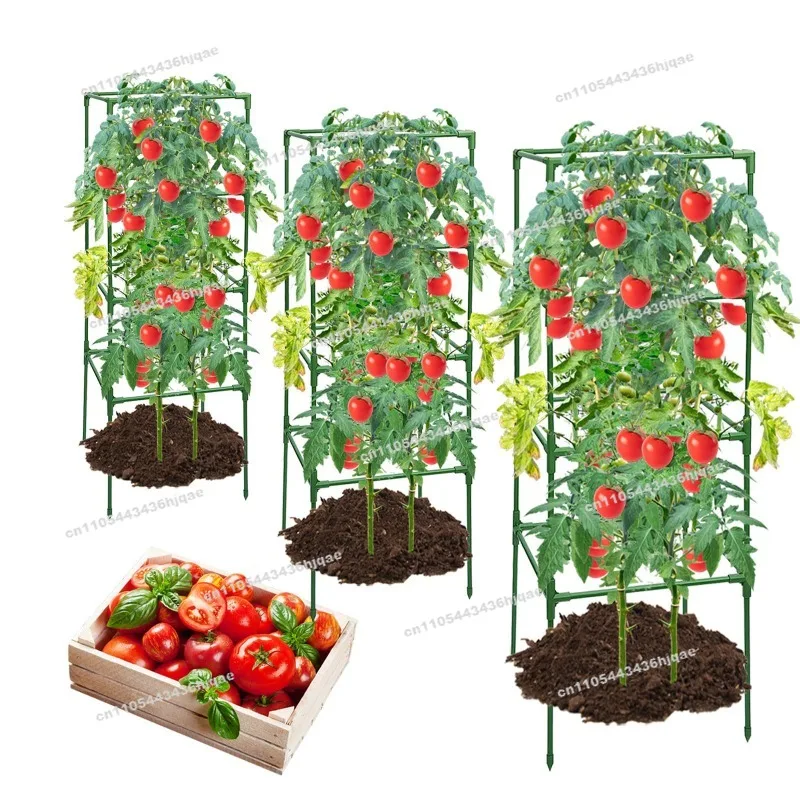 2PCS Square Tomato Rack Tomato Rack with Planting Bag, Support