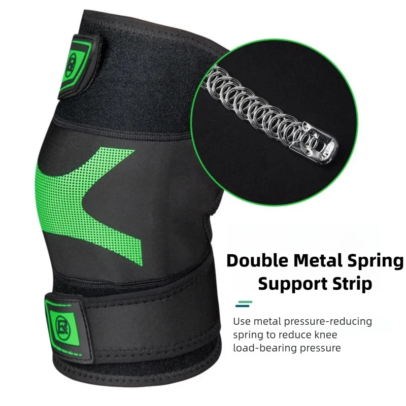 ROCKBROS Knee Brace With Side Spring Stabilizer Meniscus Patella Pain Relief Support for Fitness Running Cycling Basketball