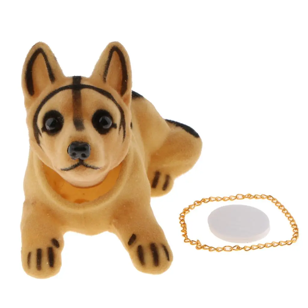 Bobbing Head Shepherd Dog Auto Car board Decors Toy Figurine, 6.6 x 3.2 x 3.9 Inch