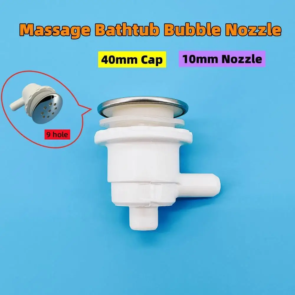 10mm Nozzle 40mm Cover Nine Hole Bubble Nozzle Φ10 Stainless Steel Cap PVC Base Hot Tub Air Jet Massage Bathtub Accessories