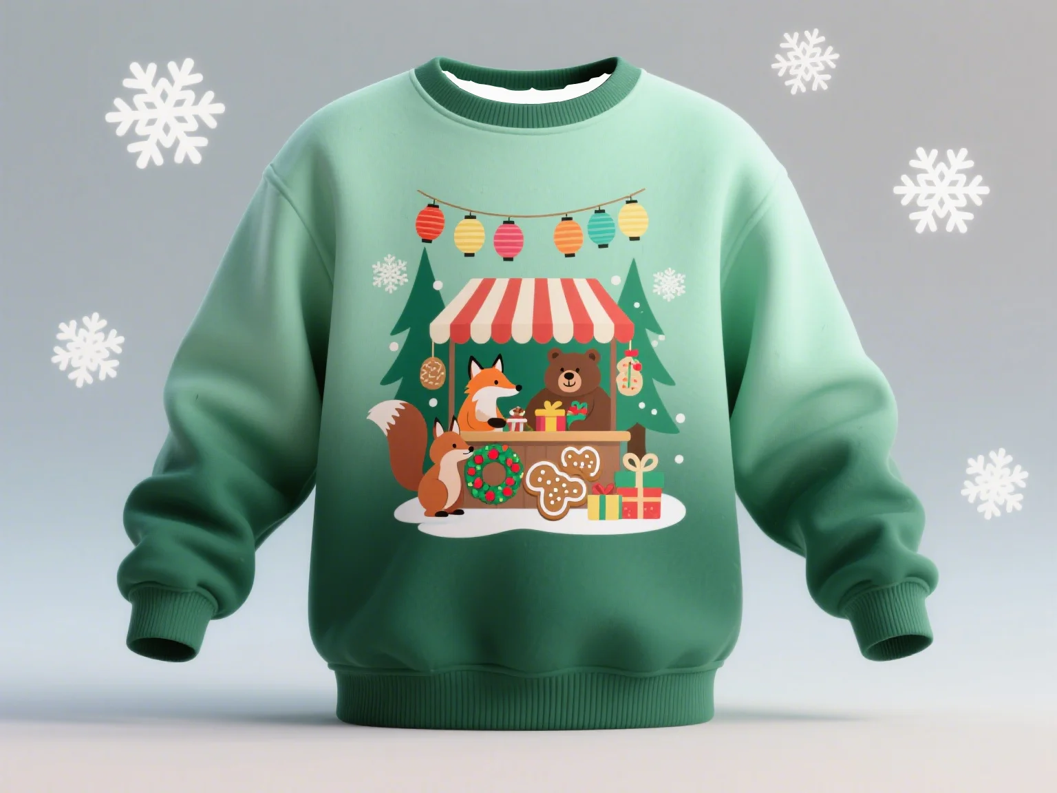 شتاء دافئ عيد الميلاد الجرافيك طباعة البلوز جولة الرقبة للنساء عطلة مريحة لينة عارضة السترة الفنية قمة الموضة