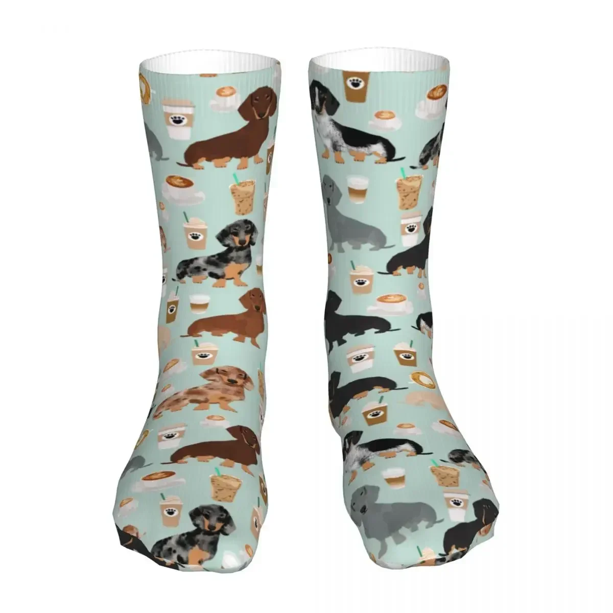 Compression Dachshund Dogs Coffee Woman Socks 2023 Men Animal Bike Sock