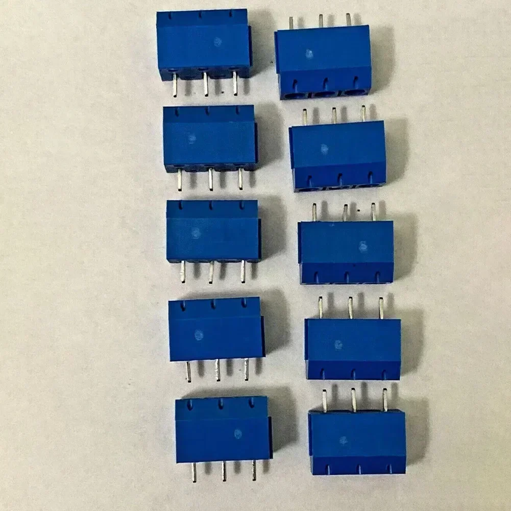 10pcs KF301-3P Terminal Blocks 3-Pin 5.08mm Blue Connect Terminal Connectors Screw Wire Adapter For DIY PCB Board Electronics