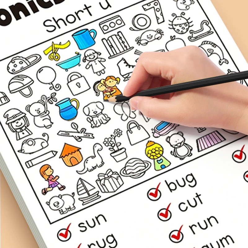 

Children's Hidden Object Coloring Book, English Word Search and Coloring Activity Workbook, Visual Search Practice Book, Early Learners' Object Finding Book, Classroom and Home School Learning, Tabletop Games, Back-To-School Supplies, Easter