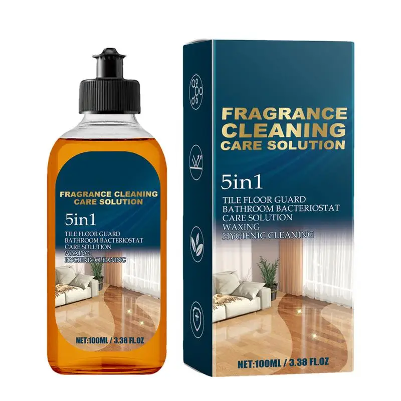 Floor Cleaner Fragrance Waxing Cleaner Hygienic Tile Floor Guard 100ml Brightens Polishes Multi-Purpose For Wood Tile Floors