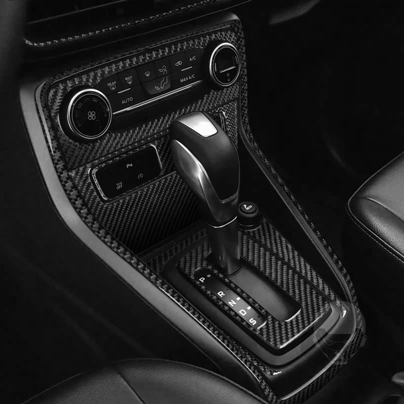 For Ford EcoSport 2018-2025 Real Carbon Fiber Center Console CD AC Gear Shift Panel Trim Set Car Accessories Decoration Sticker