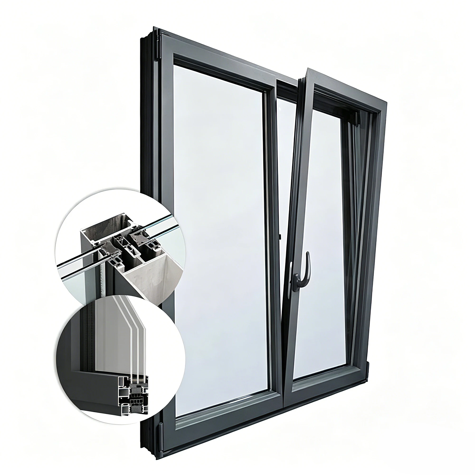Aluminum alloy composite profile doors and windows double-layer tempered glass Energy Star