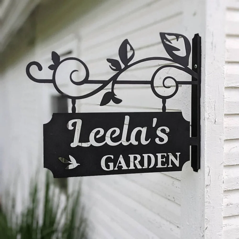 

Custom Metal Garden Bracket Sign Personalized Gift for Gardeners Unique Decor for Plant Lovers Ideal for Special Occasions