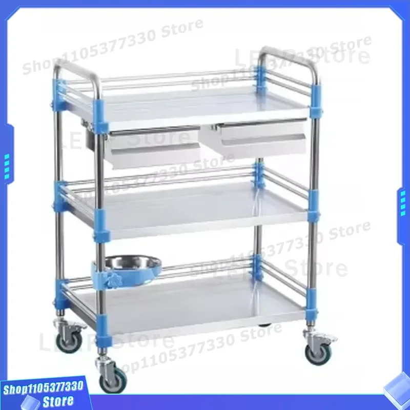 Stainless Steel Hospital Treatment Trolley Medical Hand Care Cart High Quality Nursing Utility Stand for Clinic Ward
