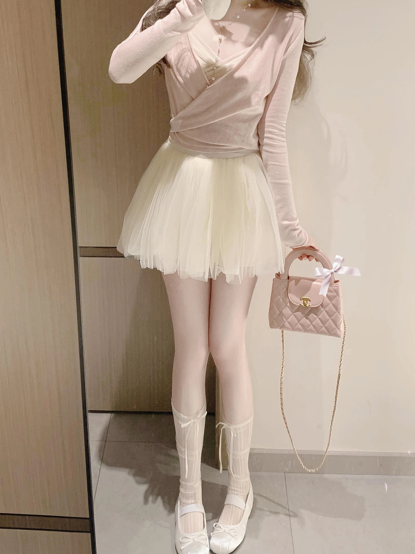 

Elegant Sweet Spicy White Half Skirt Women's Mesh Skirt High Waist A-Line Korean Style Puffy Summer Short Skirt