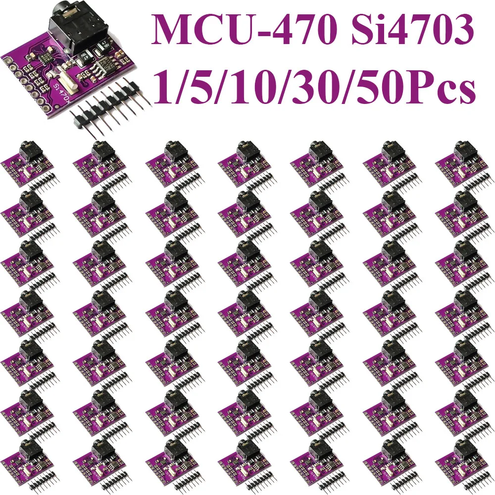 1~50Pcs MCU-470 CJMCU-470 Si4703 FM Radio Tuner Evaluation Breakout Board RDS Stereo Receiver Module Electronic Building Block