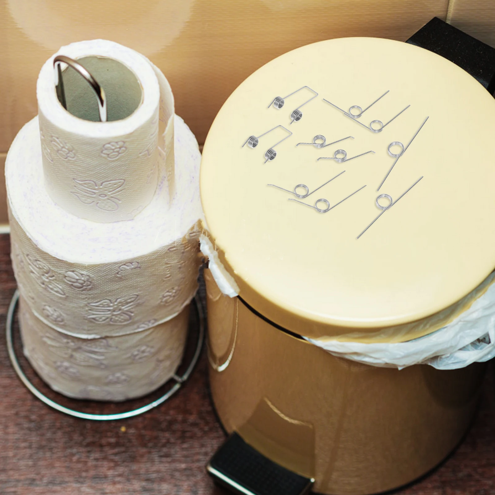 18pcs Trash Spring Metal Replacement For Garbage Bucket Lid Repair Small Trash Can Lid Torsional Spring Torsional Springs